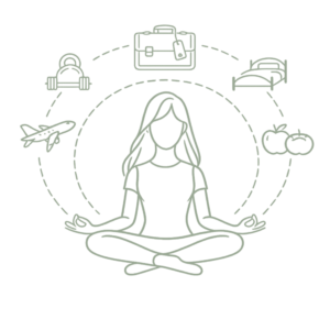 Chica meditando pictograma